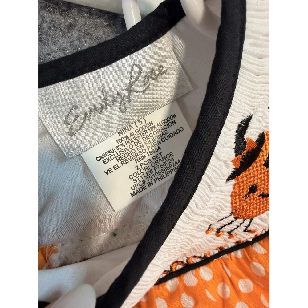 NWT Emily Rose Girls Size 5 Halloween Smocked Tunic & Leggings 2-Piece Set